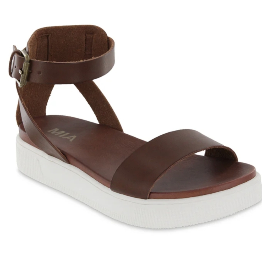 Ellen- Cognac MIA Women's Brown Platform Sandals 7.5 Nordstrom Rack